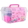 Lean Toys Rožinė Soft Blocks Set 32 ​​pcs. Rožinė + Suitcase