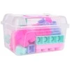 Lean Toys Rožinė Soft Blocks Set 32 ​​pcs. Rožinė + Suitcase