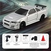 Nuotoliniu būdu valdomas drift automobilis 1:43 baltas su priedais
