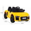 RAMIZ Elektromobilis Audi R8 geltonas su pulteliu