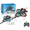 HAI ROU AEROMODELLING TOYS FACTORY Valdomas naikintuvo formos dronas S1 su LED šviesomis ir pulteliu, mėlynas