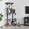 Yaheetech Draskyklė katėms su nameliu 159cm