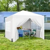 ⛺ Sulankstoma pavėsinė 3 × 3 m su sienelėmis – balta (Nemokamas pristatymas)