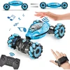 RC automobilis, valdomas nuotolinio valdymo pultu ir rankų gestais, mėlyna