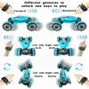 RC automobilis, valdomas nuotolinio valdymo pultu ir rankų gestais, mėlyna
