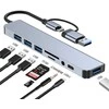 USB Šakotuvas Hub 8in1 USB-C/A to USB 3.0 / USB 2.0 / SD / TF / USB-C / Audio, Avernus