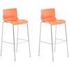 Mville 2 baro kėdžių rinkinys HOVER plastikinis 4 kojų rėmas oranžinis, chromas