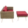 Mville 2 vietų sofa "Molde" su kojūgaliu apvaliu rotango minkštasuoliu 40 cm (šviesiai ruda)