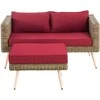 Mville 2 vietų sofa "Molde" su kojūgaliu apvaliu rotango batraiščiu "natura" 45 cm (šviesiai ruda)