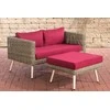 Mville 2 vietų sofa "Molde" su kojūgaliu apvaliu rotango batraiščiu "natura" 45 cm (šviesiai ruda)
