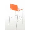Mville Hover baro kėdė, plastikinė, 4 kojų pagrindo, oranžinė, chromuota
