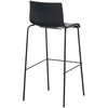 Mville Hover baro kėdė, plastikinė, 4 kojos, juoda, juoda