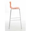 Mville Hover baro kėdė, plastikinė, 4 kojų pagrindo, oranžinė, chromuota