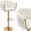 Bipohome "Cofton Gold bar hocker" kreminės spalvos baltas