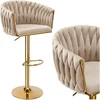 Bipohome "Cofton Gold beige Velvet bar hocker