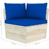 Lauko baldų komplektas Dvivietė sodo sofa iš palečių su pagalvėlėmis, eglės mediena