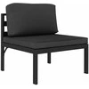Dvivietė sodo sofa su pagalvėlėmis, antracito, aliuminis