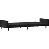 Dvivietė sofa-lova, juodos spalvos, aksomas