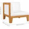 Dvivietė sofa su kreminėmis pagalvėlėmis, akacijos masyvas
