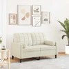 Dvivietė sofa su pagalvėlėmis, kreminės spalvos, 120cm, aksomas