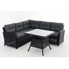 Mville Kampinė sofa Sierra, apvalus rotango, geležies pilka