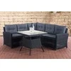 Mville Kampinė sofa Sierra, apvalus rotango, geležies pilka
