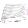 Futbolo vartai su tinklu, balti, 180x90x120cm, plienas