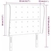 Galvūgalis su auselėmis, pilkas, 83x23x118/128cm, audinys