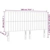 Galvūgalis su LED, juodos spalvos, 180x5x118/128cm, audinys