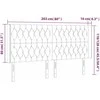 Galvūgalis su LED, juodos spalvos, 203x16x118/128cm, audinys
