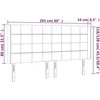 Galvūgalis su LED, juodos spalvos, 203x16x118/128cm, audinys