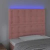 Galvūgalis su LED, rožinės spalvos, 80x5x118/128cm, aksomas