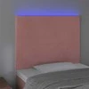 Galvūgalis su LED, rožinės spalvos, 90x5x118/128cm, aksomas
