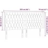Galvūgalis su LED, šviesiai pilkas, 203x16x118/128cm, audinys