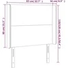Galvūgalis su LED, šviesiai pilkas, 83x16x118/128cm, aksomas
