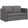 Grindų sofa-lova, 2-1, pilka, 112x174x55cm, dirbtinė oda