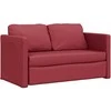 Grindų sofa-lova, 2-1, vyno, 112x174x55cm, dirbtinė oda