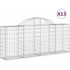 Išlenkti gabiono krepšiai, 13vnt., 200x30x80/100cm, geležis