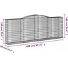 Išlenkti gabiono krepšiai, 6vnt., 400x50x140/160cm, geležis