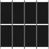 Kambario pertvara, 4 dalių, juodos spalvos, 200x200cm, audinys