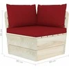 Kampinė sodo sofa iš palečių su pagalvėlėmis, impregnuota eglė