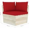 Kampinė sodo sofa iš palečių su pagalvėlėmis, impregnuota eglė