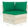 Kampinė sodo sofa iš palečių su pagalvėlėmis, impregnuota eglė