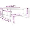 Kavos staliukas, dūminio ąžuolo, 80x80x36,5cm, apdirbta mediena