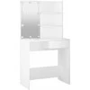 Kosmetinis staliukas su LED apšvietimu, baltas, 74,5x40x141cm