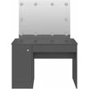 Kosmetinis staliukas su LED, pilkas, 110x55x145cm, MDF
