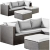 Lauko baldų komplektas Bipohome Sodo baldų komplektas FLORENCJA pilka sofa su stalu