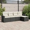 Sofa Sodo komplektas su pagalvėlėmis, 5 dalių, juodas, poliratanas