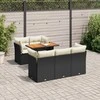 Sofa Sofos komplektas su pagalvėlėmis, 6 dalių, juodas, poliratanas