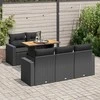Sofa Sofos komplektas su pagalvėlėmis, 6 dalių, juodas, poliratanas